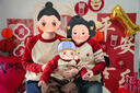 G. DUCKKIDS親子裝新年2025新款過年新年嬰兒一家三口小月齡針織毛衣四口開衫 開衫 80 童裝 曬單實(shí)拍圖
