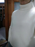 皮爾卡丹（pierre cardin）高領(lǐng)毛衣女秋冬短款2025新款內(nèi)搭羊毛針織打底衫加厚洋氣高腰上衣 米色 S 曬單實拍圖