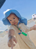 kocotreekk樹(shù)兒童防曬帽男女童帽子防紫外線大披肩帽雙面可戴 日光藍(lán) S 曬單實(shí)拍圖