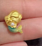周大生腕美海洋系列黃金珍珠轉運珠熒光琺瑯美人魚(yú)尾生日禮物送女友 美人魚(yú)轉運珠(不配皮繩和熒光燈)1.1g 曬單實(shí)拍圖