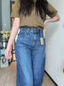 Levi's李維斯25年秋冬新款美式休閑女士BARREL高腰寬松錐形牛仔褲 中藍 25 (31) 曬單實拍圖
