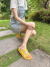 妙麗（Millies）品牌外穿拖鞋女2025夏季新款真皮厚底勃肯鞋女皮帶扣休閑女士拖鞋 黃色 40 曬單實(shí)拍圖