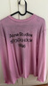 Acne Studios 男女同款 做舊1996印花寬松落肩長(cháng)袖T恤上衣CL0197 糖果粉色 XS 曬單實(shí)拍圖