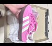 adidas「T頭鞋」BARREDA板鞋德訓(xùn)鞋男女春季新款阿迪達(dá)斯輕運(yùn)動(dòng) 粉色/漢玉白/樹脂黃   37 曬單實(shí)拍圖