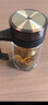 萬(wàn)象（WANXIANG）玻璃杯V219時(shí)尚便攜深胡桃色泡茶杯雙層手柄杯商務(wù)辦公帶濾網(wǎng)水杯 曬單實(shí)拍圖
