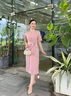 紫魅俏2025年春夏短袖高端媽媽婚宴裝喜婆婆參加結(jié)婚宴會(huì)禮服洋氣連衣裙 棗紅色 L (建議105-115斤) 曬單實(shí)拍圖
