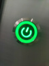 匯君 16mm金屬按鈕開(kāi)關(guān)防水LED平面環(huán)形燈 綠光 9-24V[自鎖式]帶插座 曬單實(shí)拍圖