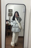 韓璐嬌（hanlujiao）羽絨棉服女2025冬季新款韓版寬松中長(cháng)款加厚面包服小個(gè)子棉衣外套 淺藍色 M 曬單實(shí)拍圖