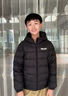 雪中飛兒童羽絨服輕薄保暖外套2025新款男女童裝秋冬季上衣 黑色 160 曬單實(shí)拍圖