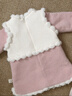 幼歌（YOUGE）嬰幼兒兔子刺繡假兩件可愛(ài)保暖舒適新中式夾棉連衣裙潮 粉色 100 cm 曬單實(shí)拍圖