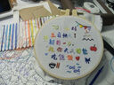 詩素漫刺繡相框diy手工相框材料包十字繡祝福語相框生日禮物送男女朋友 胡桃色全套相框 （21色繡線+繡布+繡繃+雙面膠） 曬單實拍圖