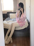 蒲戀日式情趣和服性感花魁cosplay偽娘日系睡袍睡衣忍者旗袍COS服男娘 粉紅色【和服+腰封+T褲】 【均碼】推薦80-130斤 曬單實(shí)拍圖