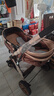 ANGI BABY嬰兒推車(chē)可坐可躺嬰兒車(chē)輕便折疊新生兒減震高景觀(guān)雙向兒童手推車(chē) 輕奢香檳金【一鍵收車(chē)+四輪EVA】 曬單實(shí)拍圖