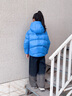 波司登25新款泡芙加厚羽絨服女童短款90絨5A抗菌絨連帽保暖外套 布魯斯藍5A34 130 /64 約 115-130cm 26kg 曬單實(shí)拍圖