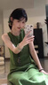 冶芷法式復(fù)古綠色吊帶背心連衣裙女子夏季2025新款小個(gè)子收腰氣質(zhì)長(zhǎng)裙 法式綠色背心連衣裙 L 曬單實(shí)拍圖