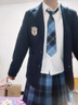圣洛鋒學(xué)院風(fēng)女學(xué)生JK制服西裝基礎款秋冬季西服外套套裝演出服校服班服 岡梨田裙+紺西裝+白襯衫+領(lǐng)帶+勛章 L 曬單實(shí)拍圖