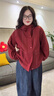 MsShe大碼女裝2025新款秋裝胖mm巨顯瘦高級感加肥加大夾克外套女 波斯紅色現貨 3XL 曬單實(shí)拍圖