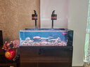 森森（SUNSUN）原生態(tài)溪流缸魚(yú)缸造景家用原生缸客廳超白玻璃底濾魚(yú)缸包安裝 靜謐黑-豪華款（黑金筒燈）升級雙重滴濾盒 1.2米長(cháng)47.6cm寬40cm缸高+85cm柜高 曬單實(shí)拍圖