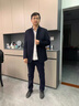 BESNOS意大利品牌秋冬雙面羊絨大衣男中山裝立領(lǐng)西服爸爸夾棉加厚呢外套 藏青 【夾棉款】 2XL /185【建議160-180斤】 曬單實(shí)拍圖