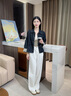 茵曼簡(jiǎn)約通勤闊腿直筒長(zhǎng)褲夏秋女裝高腰顯瘦寬松休閑褲子 珍珠白 26  曬單實(shí)拍圖