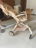 semmook遛娃神器嬰兒推車0-6歲用折疊可坐可躺帶減震雙向高景觀溜娃車 香檳金皮蓬【雙餐盤】 曬單實拍圖