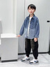 Dudant國際品牌男童牛仔襯衫2025新款兒童襯衣長袖中大童薄款男孩外套 牛仔藍(lán) 130 cm 曬單實拍圖
