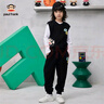 大嘴猴（paul frank）童裝兒童套裝2025秋冬季款中大童潮酷男女童寬松舒適中大童休閑裝 112F黑色 130 曬單實(shí)拍圖
