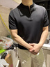 棉之雪亨利領(lǐng)polo衫男士短袖男夏季半拉鏈男士t恤男寬松短袖復古t恤男潮 黑色 L 【160CM-170CM】 曬單實(shí)拍圖