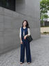 欣妃羽牛仔馬甲闊腿褲兩件套裝女秋2025新款高級感氣質(zhì)洋氣 牛仔藍 XL 曬單實(shí)拍圖