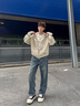 森馬（Semir）牛仔褲男貓須做舊復古寬松直筒褲2025秋冬長褲子經(jīng)典109725124103 曬單實拍圖