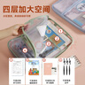 京東京造 L型學(xué)生網(wǎng)紗拉鏈袋科目袋分類袋文件袋 小學(xué)生一年級加厚學(xué)科袋大容量大開口 灰色（綜合） 曬單實拍圖