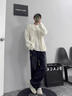 真維斯直筒牛仔褲男款美式潮牌春秋2025新款拼接工裝男士闊腿長(zhǎng)褲子秋冬 灰色 4XL 曬單實(shí)拍圖