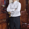 TPZBWG高端奢侈品牌純棉長袖襯衫男士2025年春秋季新款商務休閑條紋襯衣 蘭色 M 165 曬單實拍圖
