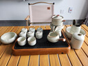 瓷牌茗茶具觀山自動茶具整套汝窯泡茶器全套家用禮品功夫茶具排水茶盤套裝 水墨觀山自動茶具8杯大全套+茶盤 曬單實拍圖