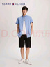 Tommy Hilfiger【舒適府綢】夏季男商務(wù)休閑易打理純色短袖襯衫外套78J9746 曬單實(shí)拍圖
