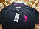 U.S. POLO ASSN.女士短袖POLO領(lǐng)白色連衣裙A版中裙寬松休閑長款T恤裙 黑色 XL  曬單實拍圖