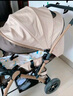 安貝尼 嬰兒推車可坐可躺雙向推行小孩手推車四輪減震可折疊BB車 至尊版-卡其色四輪橡膠+四輪減震 曬單實(shí)拍圖