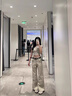 蜜樂奇美式多口袋工裝牛仔褲女春秋2025新款設(shè)計感高腰直筒微喇叭闊腿褲 卡其色 長褲 M 建議95-110斤 曬單實拍圖