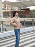 波司登（BOSIDENG）【七夕禮物】25新款輕薄90鵝絨服女短款翻領(lǐng)小香風(fēng)外套B250134182 【店長推薦】慕斯卡其|7C83 L 170/92A 體重約120-130斤 曬單實拍圖