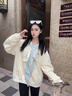 若盼2025春秋新款奶系蝴蝶結格子綁帶連帽運動(dòng)衫衛衣男女同款百搭休閑 杏色 M 80-105斤 曬單實(shí)拍圖