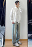 羅蒙男士秋季新款休閑長(cháng)袖襯衫日系純色簡(jiǎn)約百搭上衣純棉男款襯衣外套 9122淺灰 XL 曬單實(shí)拍圖