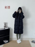 高梵黑金鵝絨服女王5.0六格長款2025新款女士泡芙羽絨服高端加厚外套 黑色 XS 曬單實拍圖