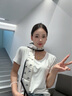 長條小絲巾女士春秋新款高檔洋氣領(lǐng)巾配襯衫護頸圍脖圍巾媽媽禮物 斑點馬頭-白色 約150*14cm 曬單實拍圖