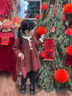班喜迪女童連衣裙秋裝2025新款女寶寶公主裙周歲禮服兒童毛衣裙子春秋季 紅色 100 曬單實(shí)拍圖