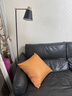 茗芮居客廳輕奢皮沙發(fā)抱枕靠墊科技布長(cháng)方形靠枕套腰枕皮質(zhì)靠背墊皮枕頭 橘橙色 50x50(抱枕含芯 曬單實(shí)拍圖