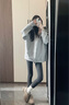 名橙棉感打底褲女春秋新款外穿高腰顯瘦彈力緊身褲灰色時尚百搭小腳褲 深灰色—春秋款【適合15-25°C】 L 【適合110-130斤】 曬單實拍圖