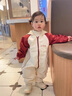 G.DUCKKIDS嬰兒連體衣2025春裝新款韓版男女寶寶拼色長(cháng)袖連帽爬服外出沖鋒衣 紅色 90cm 90 曬單實(shí)拍圖
