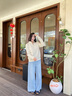 美麗衣櫥（BEAUTIFUL WARDROBE）天絲水洗牛仔褲女秋季款寬松垂感闊腿褲女休閑百搭拖地長(cháng)褲子女 曬單實(shí)拍圖
