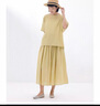 無印良品（MUJI）女式 強(qiáng)捻短袖罩衫t恤上衣女款內(nèi)搭女裝25年夏季純棉BCE92C5S 黃色 M （160/84A） 曬單實拍圖