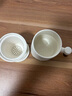 千里江山辦公杯水杯高檔陶瓷茶水分離杯馬克杯帶蓋泡茶杯 白色 450ml 曬單實拍圖